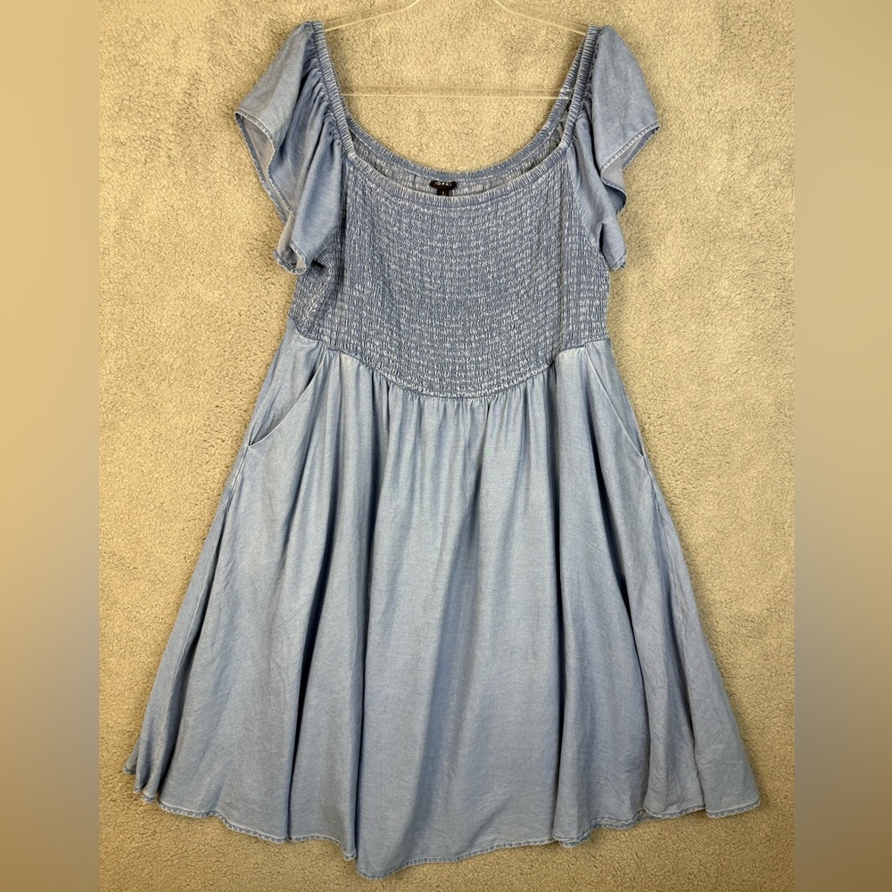 Torrid Blue Flutter Sleeve Sundress